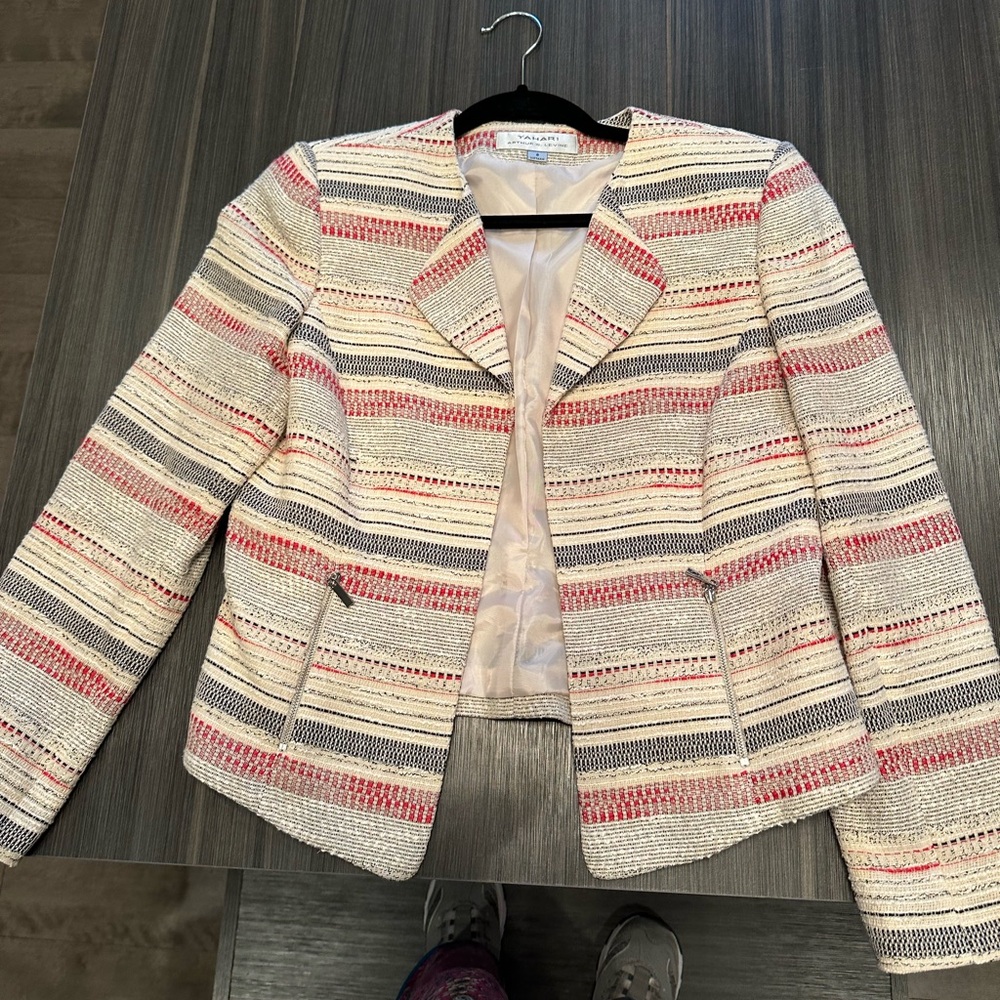Tahari Blazer - beautiful neutral colors. Can be dressed up or down.